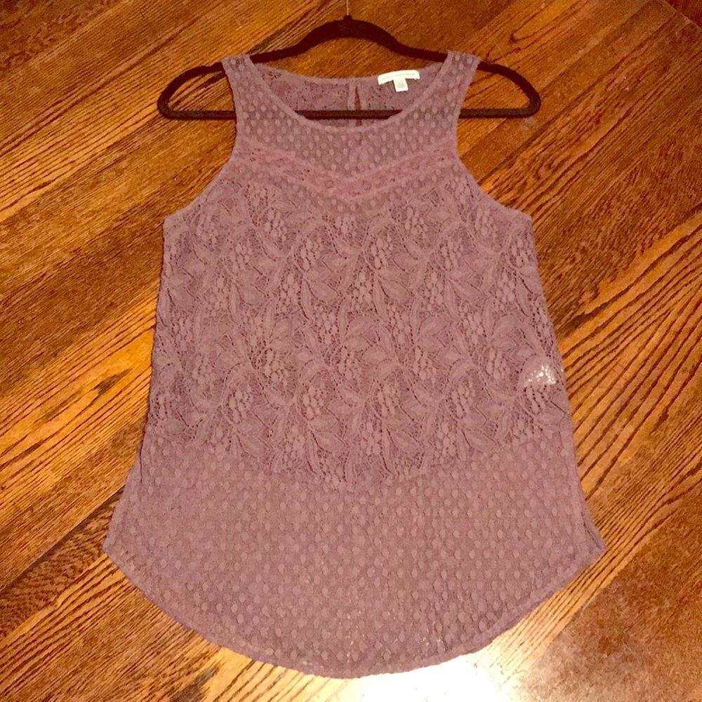 Sheer Lace Dusty Purple American Eagle Tank